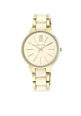 Ivory and Gold-Tone Bracelet Watch