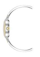 Women's Two-Tone Alloy Open Bangle Watch