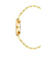 Women's Gold-Tone Metal Link Bracelet with Hot Pink Dial Watch, 30 Millimeter