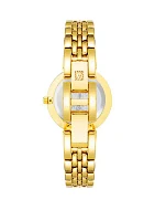 Women's Gold-Tone Metal Link Bracelet with Hot Pink Dial Watch, 30 Millimeter