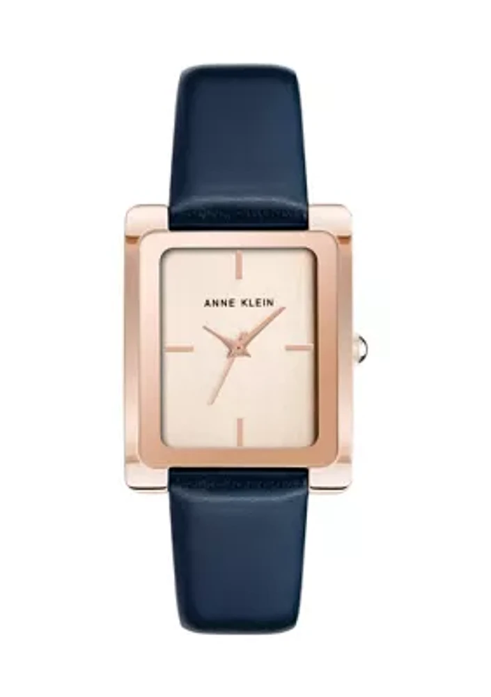 Rectangular Rose Gold Dial Watch 