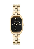 Women's Gold Tone Bracelet Black Dial Watch 