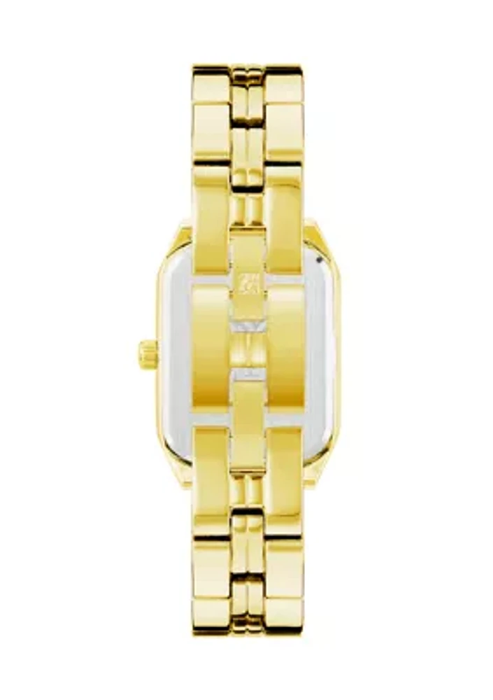 Women's Gold-Tone Link Bracelet with Pink Mother of Pearl Dial Watch, 24mm