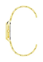 Women's Gold-Tone Link Bracelet with Pink Mother of Pearl Dial Watch, 24mm