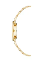 Round Crystal Dial Gold Plated Bracelet Watch 