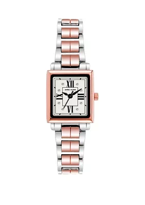  Women's Rose Gold-Tone Metal Link Bracelet with Mother of Pearl Dial Watch, 26 mm