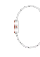  Women's Rose Gold-Tone Metal Link Bracelet with Mother of Pearl Dial Watch, 26 mm