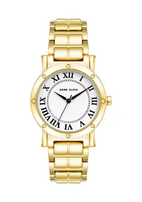 Women's 30 Millimeter  Roman Numeral Gold-tone Alloy Bracelet Watch 