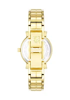 Women's 30 Millimeter  Roman Numeral Gold-tone Alloy Bracelet Watch 