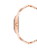 Women's Rose Gold-Tone Metal Link Bracelet Watch Set, 24 Millimeter