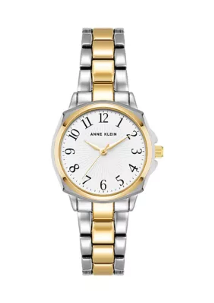 Women's Two Tone Metal Link Braelet Watch - 28 Millimeter