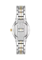 Quartz Two-Tone Alloy Link Bracelet Watch