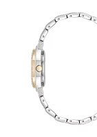 Quartz Two-Tone Alloy Link Bracelet Watch