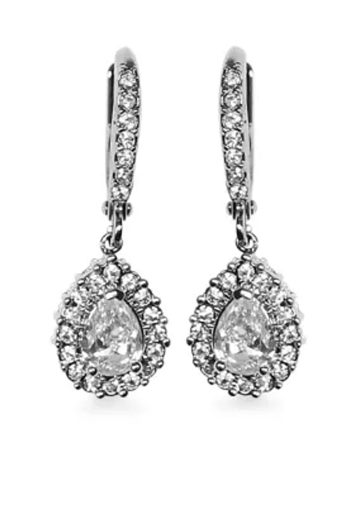 Pear Drop Crystal Drop Earrings