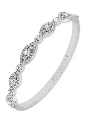 Silver Tone Crystal Bangle Bracelet