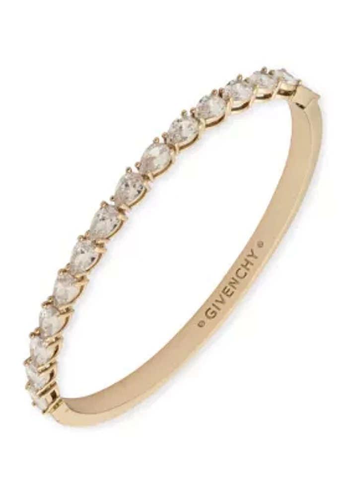 Gold Tone Crystal Bangle Bracelet