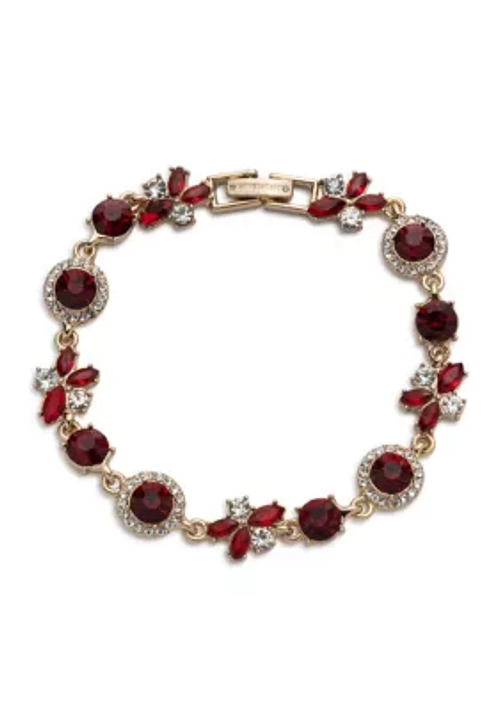 Gold Tone Red Flex Bracelet