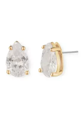 Gold Tone Crystal Stud Earrings