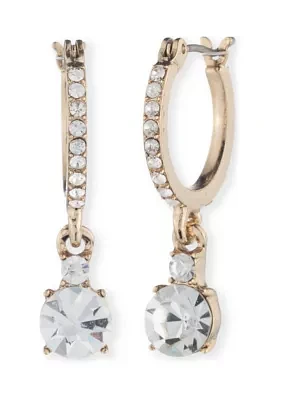 Crystal Huggie Drop Earrings