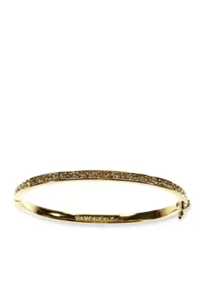 Gold-Tone Pave Bangle Bracelet