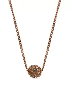 Rose Gold-Tone Fireball Pendant Necklace