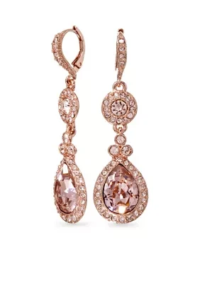 Rose Gold Tone Tear Drop Earrings