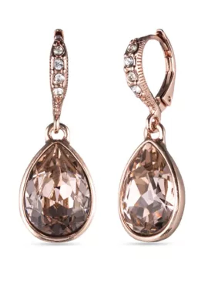 Rose Gold-Tone Teardrop Drop Earrings