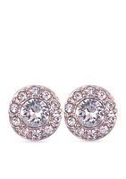 Rose Gold-Tone Pave Stud Earrings