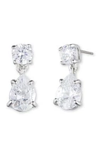 Cubic Zirconia Pear Drop Earrings