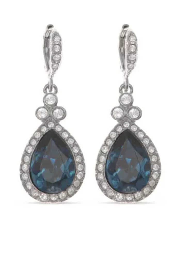 Silver-Tone Pear Drop Earrings