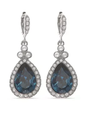 Silver-Tone Pear Drop Earrings