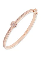 Rose Gold Tone Rose Small Flower Bangle Bracelet 