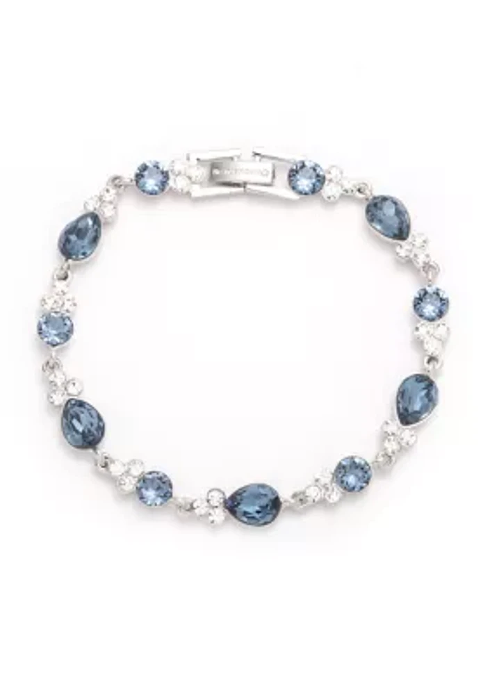 Silver Tone Crystal Flex Bracelet