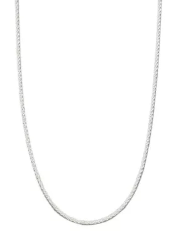  24 Inch Sterling Silver Diamond Cut Rope Chain Necklace 