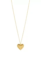 Long Gold Tone Heart Pendant Necklace