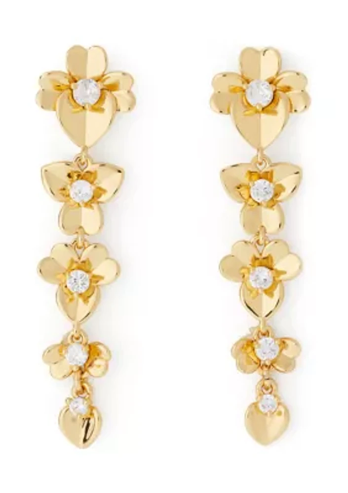 Precious Pansy Linear Earrings