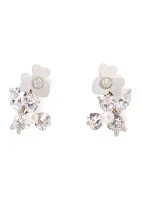 Precious Pansy Stud Button Earrings