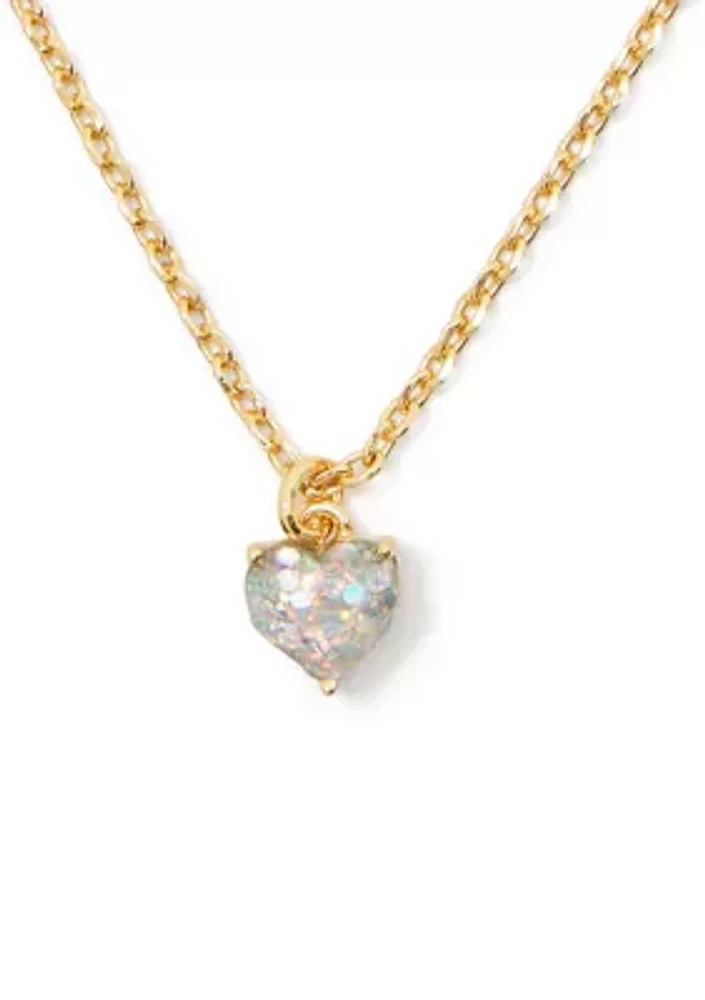 Glitter Heart Pendant Necklace