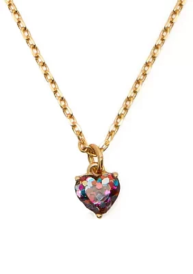 Glitter Heart Pendant Necklace