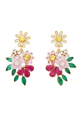 Lab Grown Bursting Blooms Drop Earrings