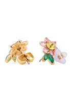 Lab Grown Bursting Blooms Cluster Stud Earrings