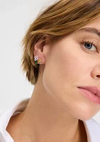 Lab Grown Bursting Blooms Cluster Stud Earrings