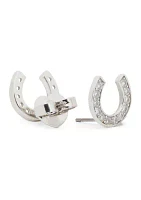 Lab Grown Pavé Horseshoe Stud Earrings