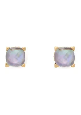 Square Stone 6 Millimeter Stud Earrings