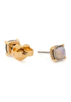 Square Stone 6 Millimeter Stud Earrings