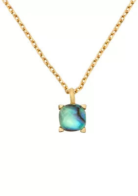 Square Stone 6 Millimeter Pendant Necklace