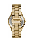 Gold Tone Stainless Steel Slim Runway Watch