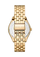 Harlowe Three Hand Gold Tone Stainless Steel Watch