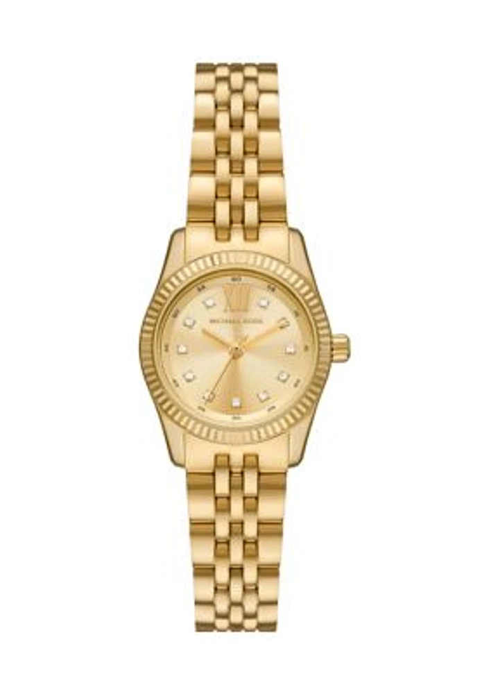 Gold Metal Band Crystal Face Watch