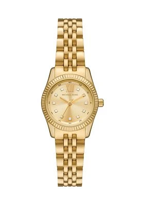 Gold Metal Band Crystal Face Watch